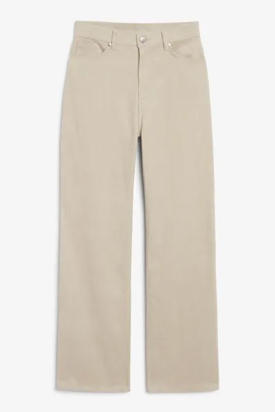 Легкие вельветовые брюки Monki Yoko, бежевый