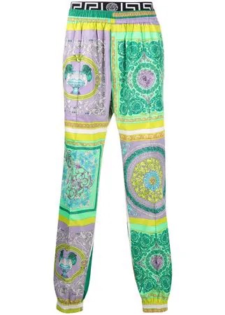 Versace спортивные брюки с цветочным принтом