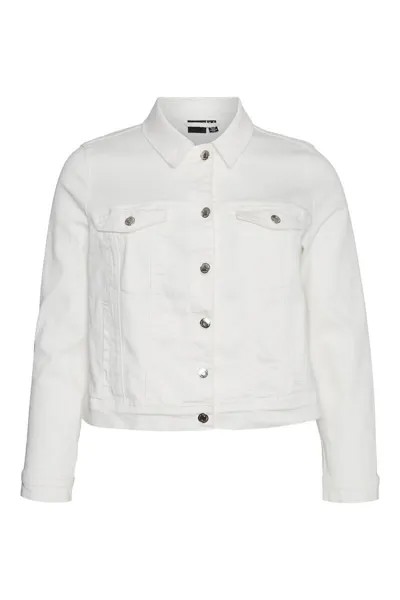 Джинсовая куртка больших размеров с длинными рукавами Vero Moda Curve, белый
