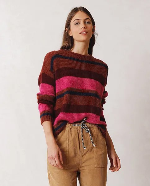 Женский свитер с V-образным вырезом и короткими рукавами Indi & Cold, фуксия