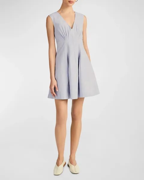 Мини-платье без рукавов с V-образным вырезом Concha Derek Lam 10 Crosby, цвет Periwinkle