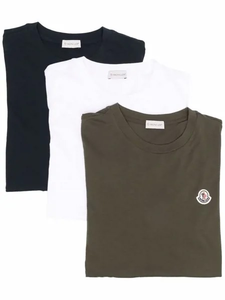 Moncler комплект из трех футболок с нашивкой-логотипом