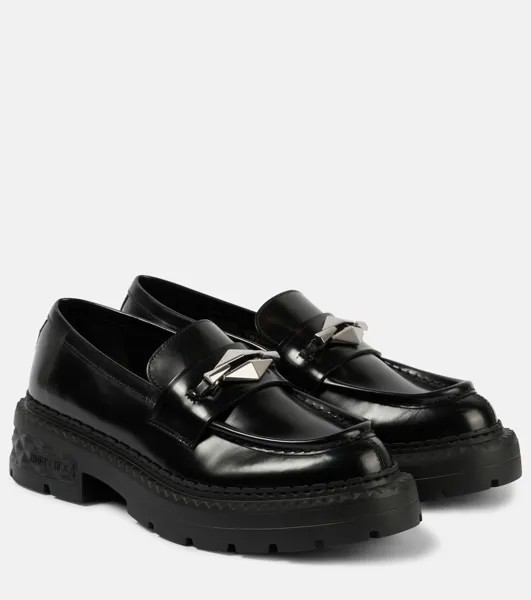 Кожаные лоферы Marlow Diamond Jimmy Choo, черный