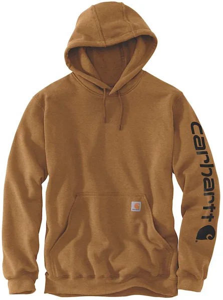 Толстовка Carhartt Midweight Sleeve Logo, коричневый