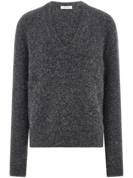 Ferragamo джемпер с V-образным вырезом, серый
