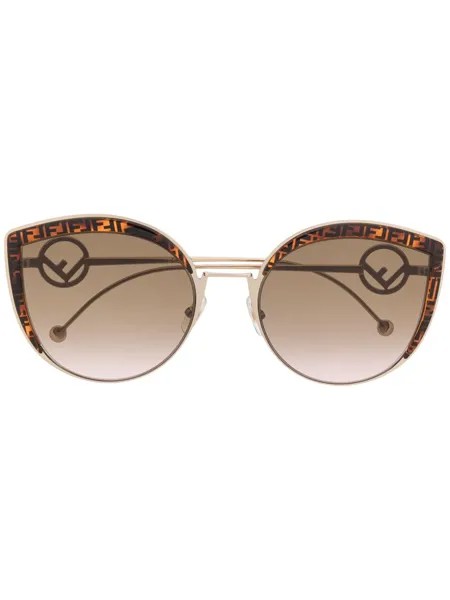 Fendi Eyewear солнцезащитные очки в круглой оправе с монограммой