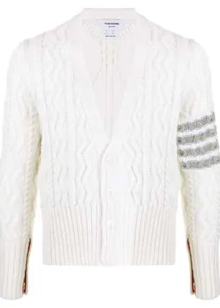 Thom Browne фактурный кардиган с полосками 4-Bar