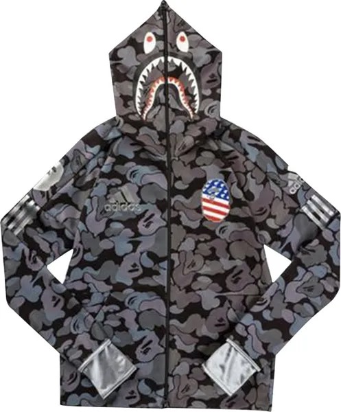 Худи BAPE x adidas SB Shark Hoodie 'Black', черный