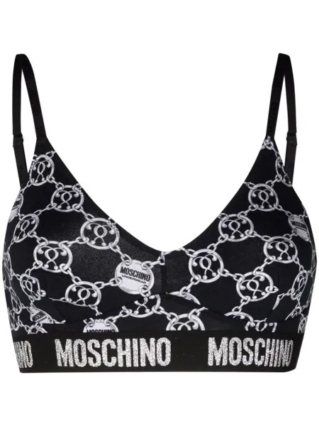 Moschino топ-бралетт с графичным принтом