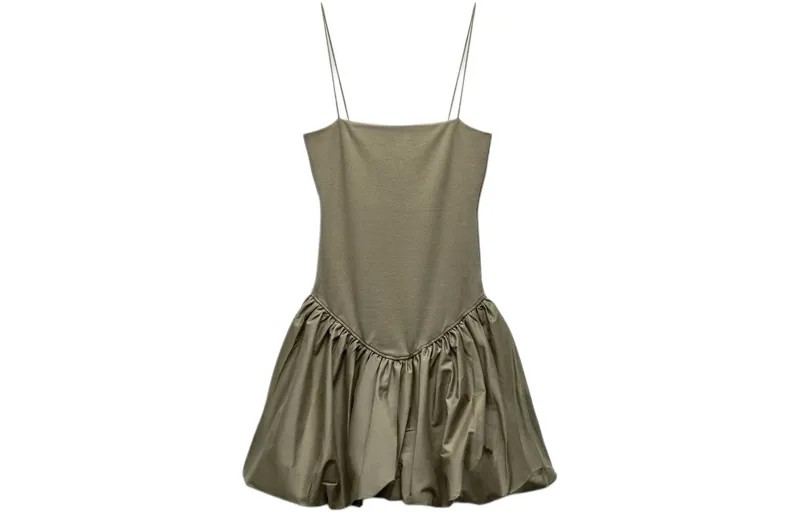 Платье-комбинация женское хаки Zara