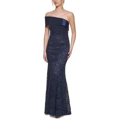 Женское темно-синее кружевное вечернее платье Eliza J макси 12 BHFO 2986
