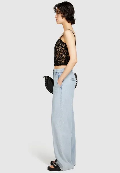 Джинсы-клеш Flowy Wide Leg Sisley, светло-голубые