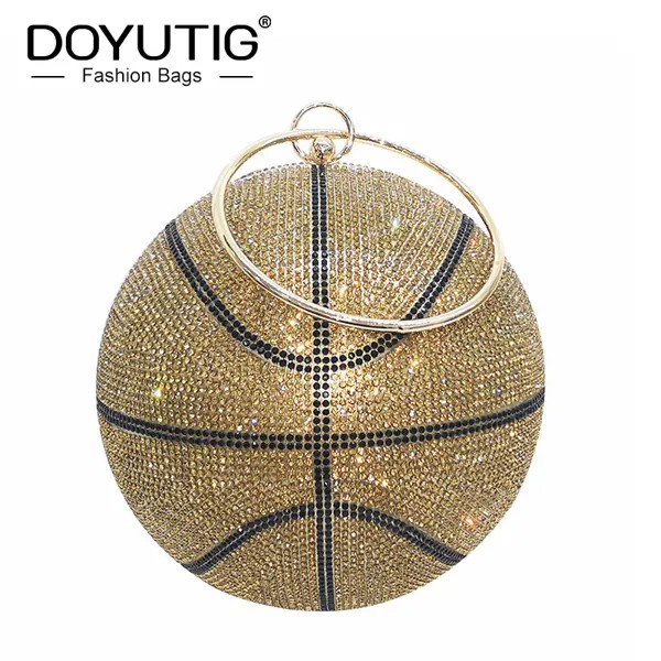 DOYUTIG европейский дизайн женские баскетбольные стразы в форме клатчи женские модные футбольные бриллианты Свадебные металлические вечерни...