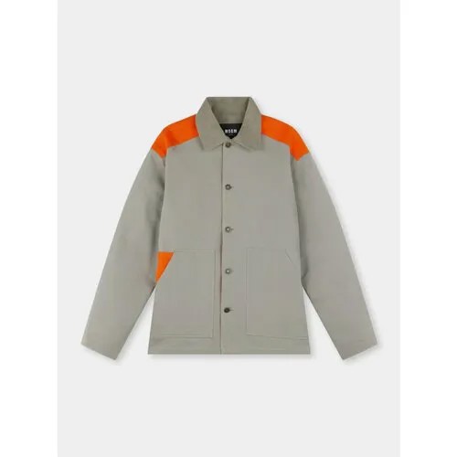 Куртка-рубашка MSGM COLORBLOCK, размер 50, серый