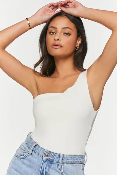Боди Contour на одно плечо Forever 21, ванилла