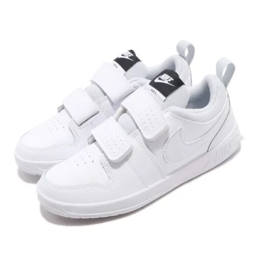 Nike Pico 5 PSV White Black Strap Kid Дошкольная спортивная спортивная обувь AR4161-100