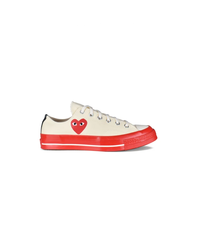 Кроссовки Chuck Taylor парусина логотип в виде красного сердца Comme Des Garçons, бежевый