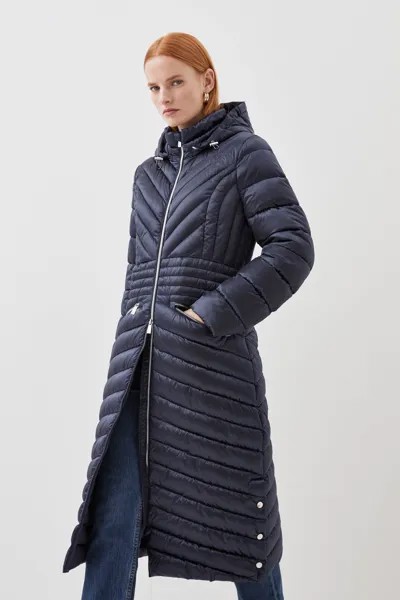 Легкое компактное пальто длиной до колена Karen Millen, темно-синий