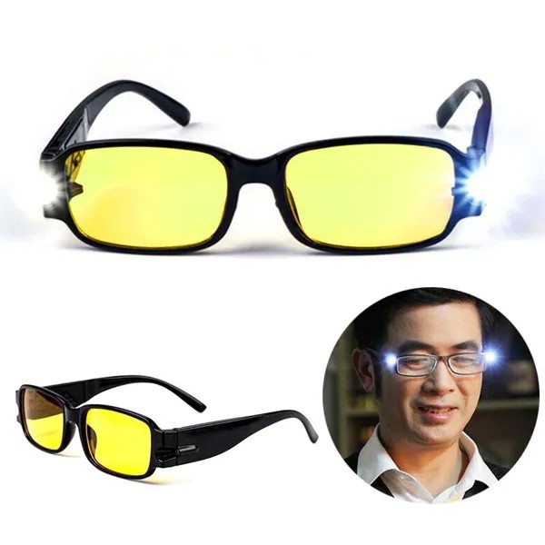 Желтое зрение Уход Против напряжения глаз Очки для чтения Светодиодный свет Ночной пресбиопические очки УФ-защита