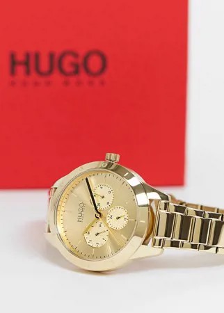 Женские золотистые часы-браслет Hugo 1540091-Золотистый