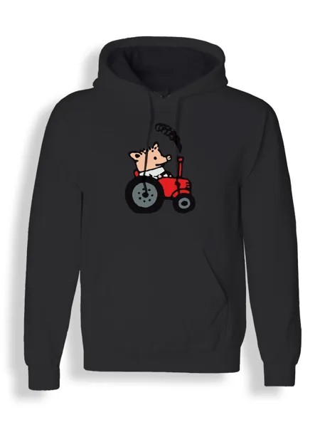 Худи унисекс СувенирShop Поросенок Петр/Трактор/Мем 10 черное S