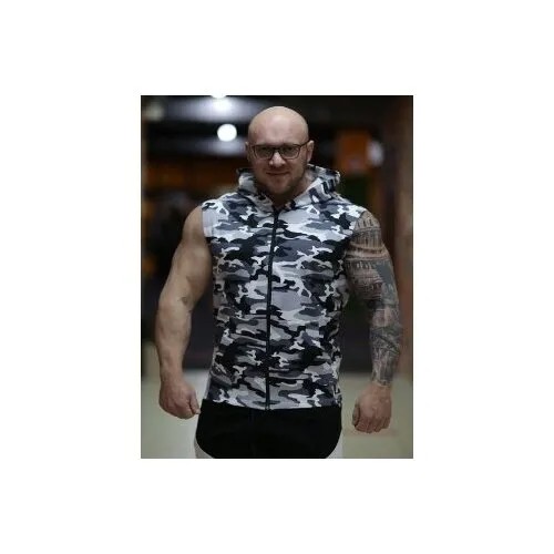 Майка Inferno Style, хлопок, размер M, белый, серый