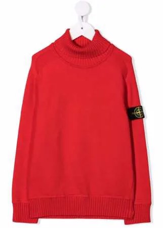 Stone Island Junior джемпер с высоким воротником и логотипом