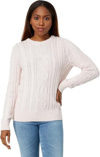 Свитер Soft Cotton Fisherman Crew Neck L.L.Bean, цвет Muted Rose Heather