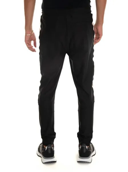 Черные спортивные брюки из плотного хлопка Hicon Mb 1 с боковыми полосками Hugo Boss, черный