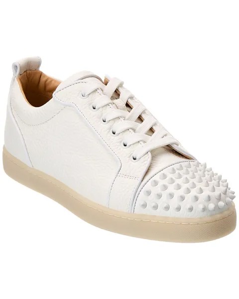 Christian Louboutin Louis Junior Spikes Кожаные кроссовки, белый