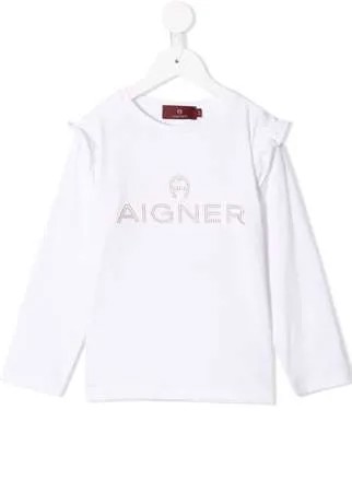 Aigner Kids толстовка с оборками и стразами