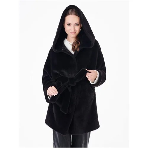 Пальто женское ZARYA MODY М-1010 Норка (Черный, 46 (164-92-100))