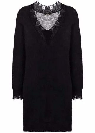 TWINSET трикотажное платье с V-образным вырезом