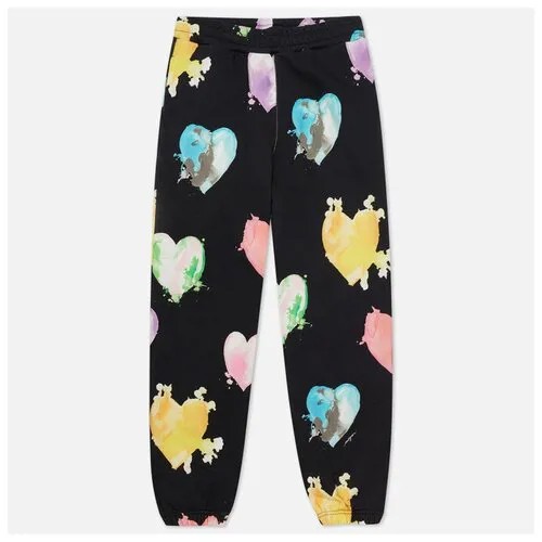 Женские брюки MSGM Many Colorful Hearts Fleece белый , Размер S