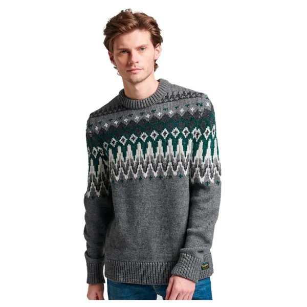 Свитер Superdry Fairisle Crew Neck, серый