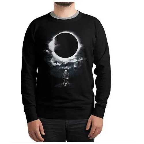 Свитшот Dream Shirts Лунное Затмение в космосе Мужской Черный 48 Размер