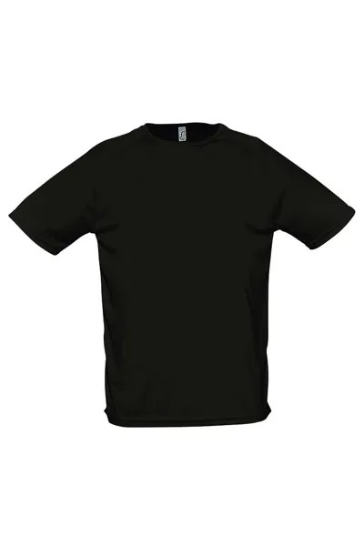 Спортивная футболка с короткими рукавами SOL'S, черный
