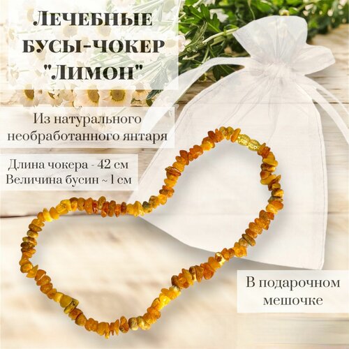 Чокер бусы лечебные из натурального янтаря 