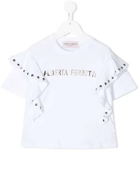 Alberta Ferretti Kids футболка с оборками на рукавах