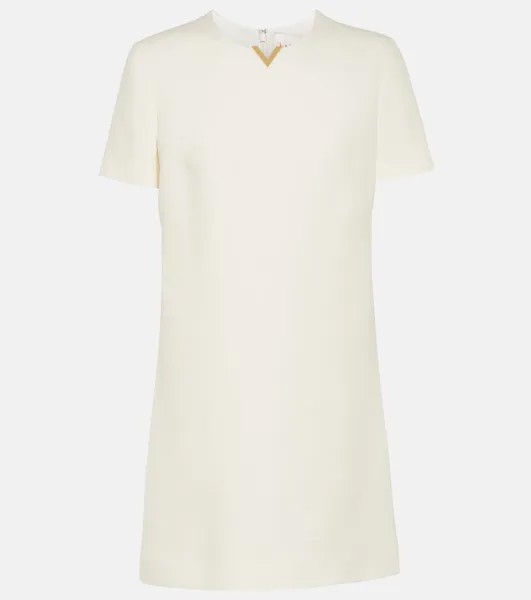Мини-платье из крепа couture Valentino, белый