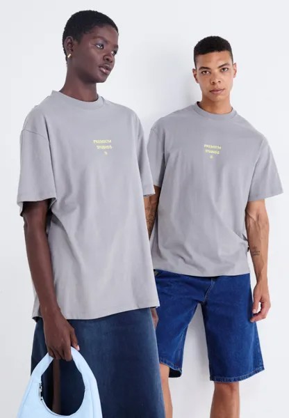 Футболка с принтом Jprblaharvey Info Tee Crew Neck Unisex Jack & Jones, серый