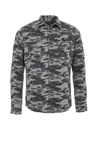 Лонгслив Cipo & Baxx Camouflage Hemd, цвет Greycamouflage