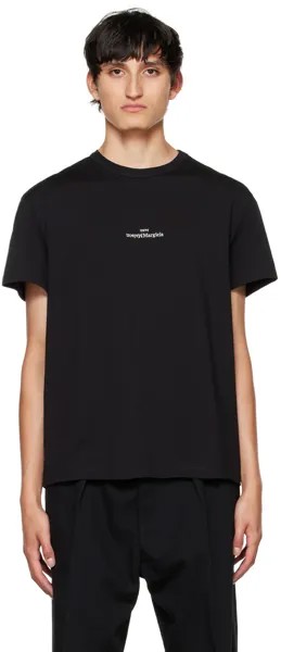 Черная футболка с вышивкой Maison Margiela