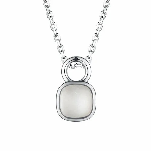 Колье Яхонт, серебро, 925 проба, лунный камень, длина 40 см., белый