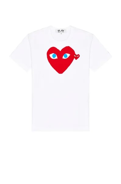 Футболка Comme des Garçons Red Emblem Cotton, белый