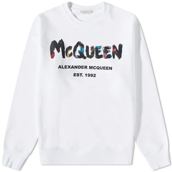 Толстовка Alexander McQueen Multicoloured Grafitti Logo Crew Sweat