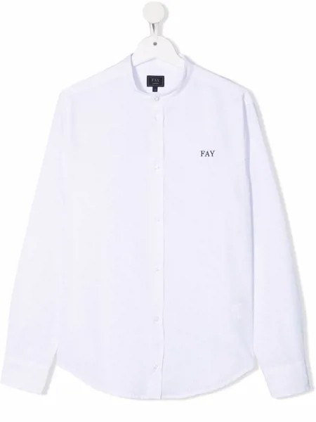 Fay Kids рубашка с вышитым логотипом