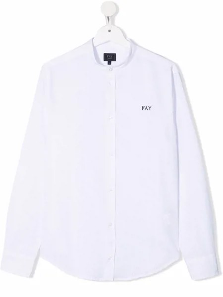 Fay Kids рубашка с вышитым логотипом