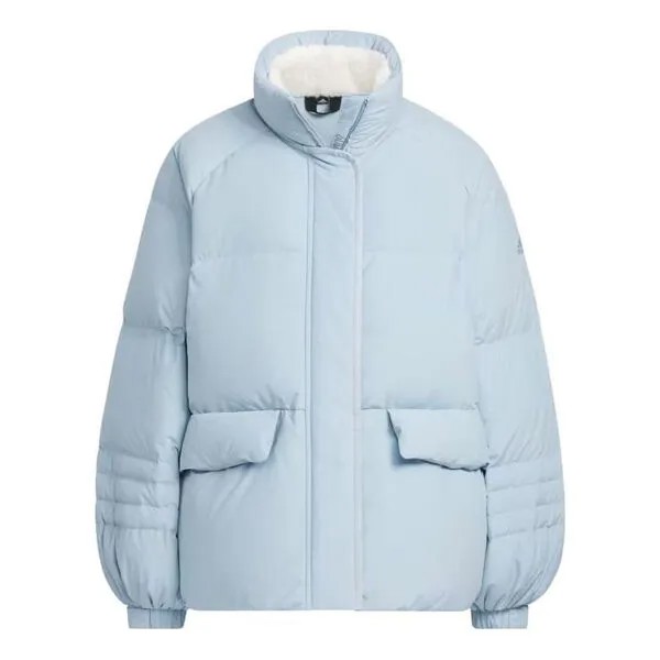 Куртка пуховик в форме линии Adidas, синий