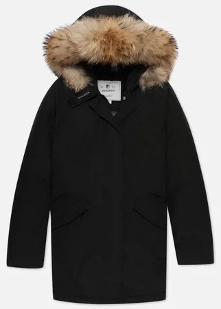 Женская куртка парка Woolrich Arctic Racoon Fur, цвет чёрный, размер M